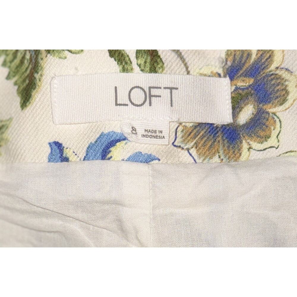 LOFT Women’s Floral High Rise Chino Shorts Size S Pockets Zip Closure size 8 - Picture 8 of 9